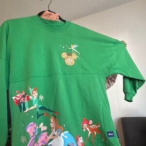 Disney Green Sweatshirt with Iconic Characters